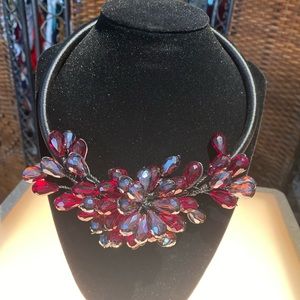 Hidden Floral Red Glass Necklace